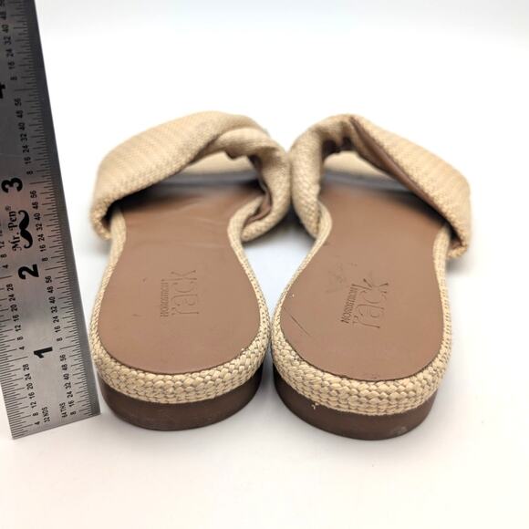 Nordstrom Cerise Faux Leather Weave Slide Sandal Women's Beige Size US7.5M EU38 - Picture 4 of 11